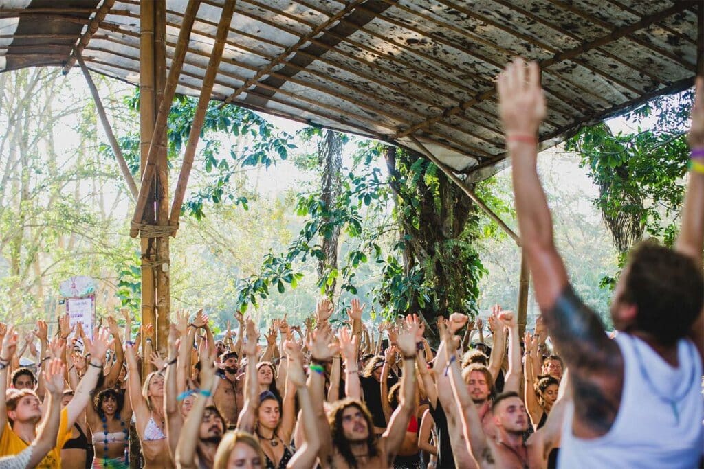 Steve Whitney leading a breathwork session at Envision Festival